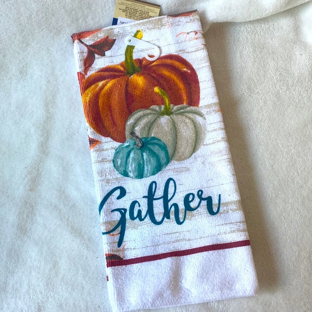 Gather Themed Thanksgiving Pumpkin Kitchen Linen Bundle